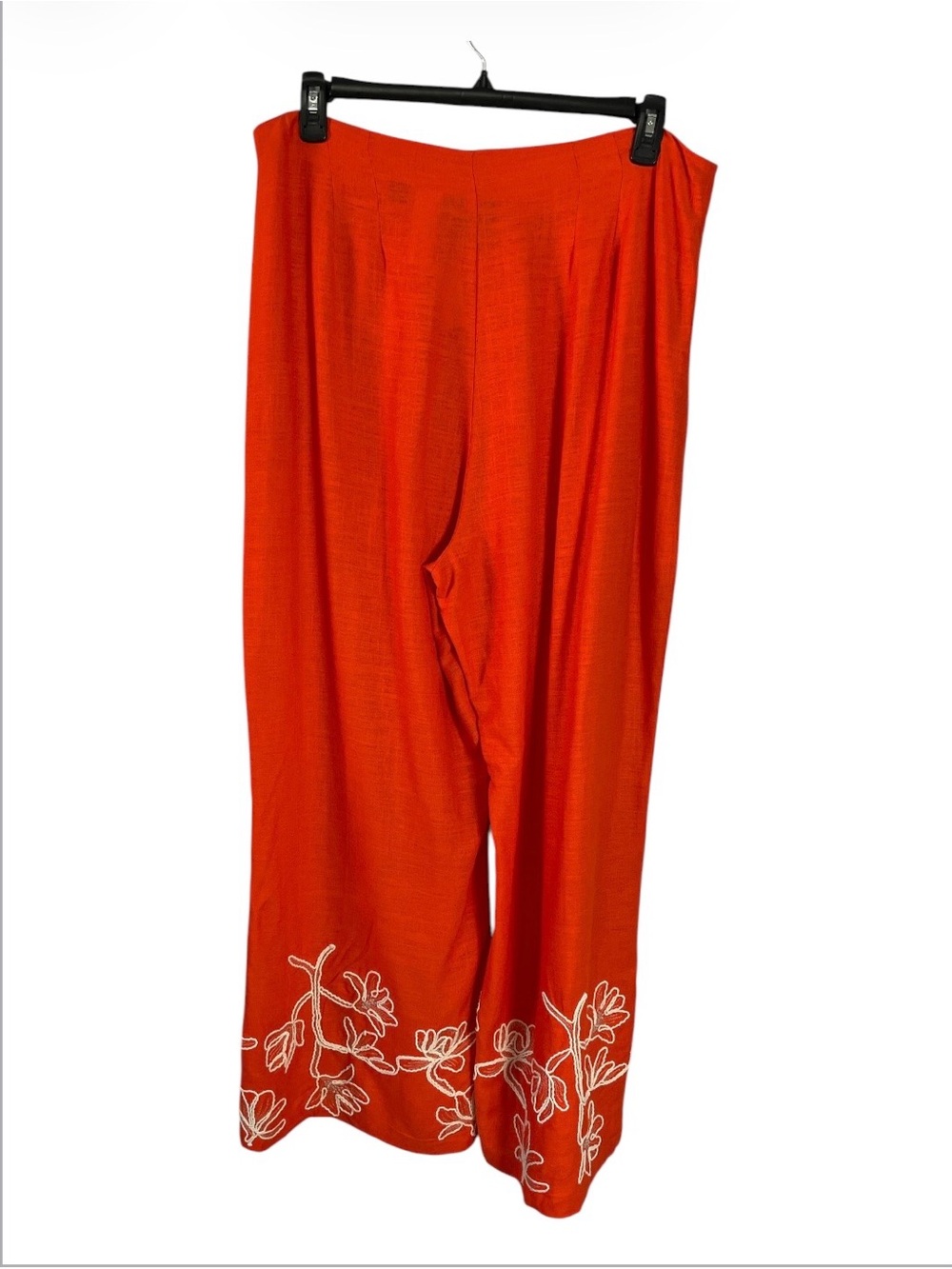 NWT Alex Marie Orange Linen Blend Embroidered Wide Leg Pants Size 18 MSRP 139 - Picture 4 of 8